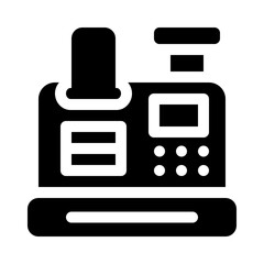cash register glyph icon
