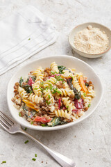 Lentils and mangold in cream sauce