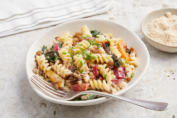 Lentils and mangold in cream sauce