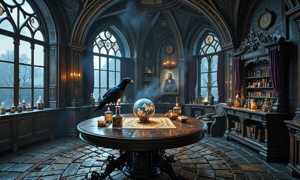 Mystical Alchemist's Study: A Gothic Haven