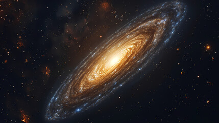 Elliptical galaxy flat design side view deep space theme animation complementary color scheme. Ecliptical. Illustration