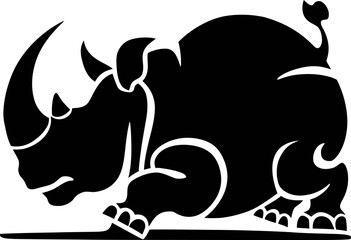Rhino Silhouette icon design Minimal style hand drawn