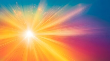 Obraz premium Radiant sunrise over the horizon nature scene vibrant colors serene atmosphere inspirational viewpoint