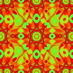Vibrant Kaleidoscope: A mesmerizing pattern of red, orange, and green hues creates a dynamic and hypnotic visual experience.