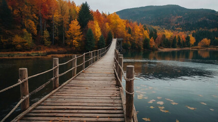 Naklejka premium bridge over the river