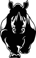 Rhino Silhouette icon design Minimal style hand drawn