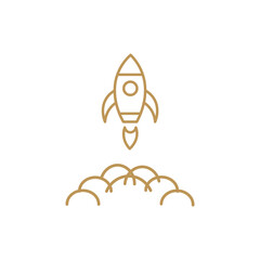 rocket space icon vector design outline style