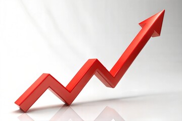 Red Upward Trending Arrow Growth, Success, Progress, Development, Increase