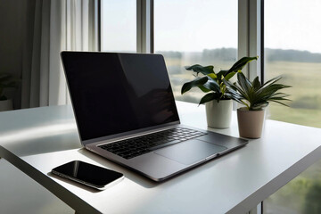 Laptop in the office.