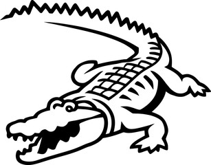 crocodile character Silhouette icon design Minimal style hand drawn