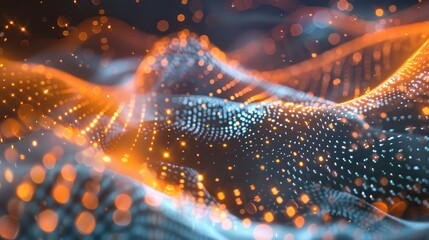 Obraz premium Dynamic Waves of Light: A Captivating Abstract Design