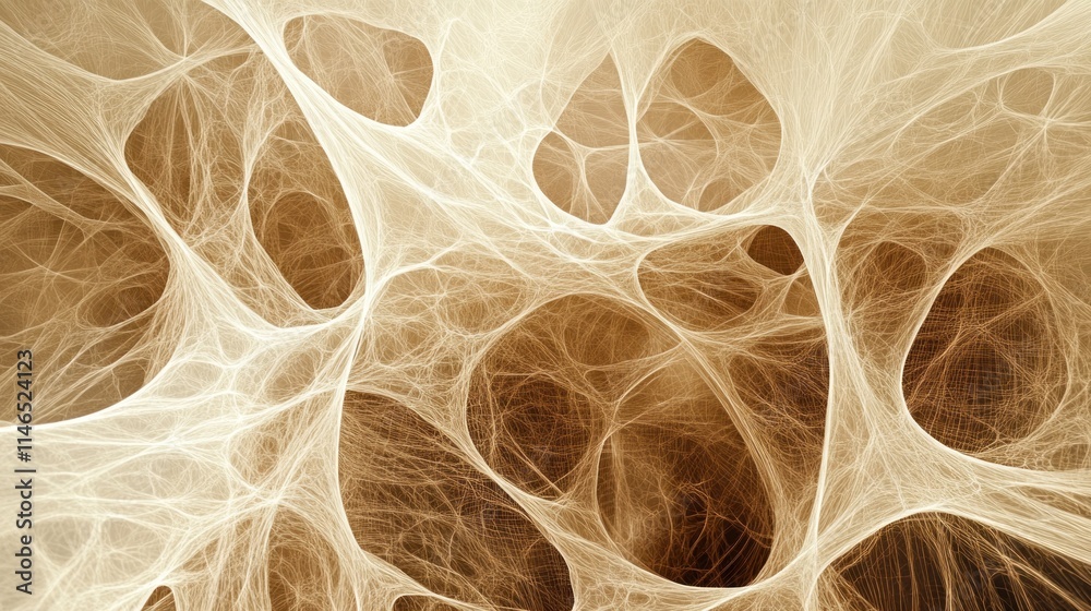 Leinwandbilder intricate, abstract representation of interconnected fibers and structures.