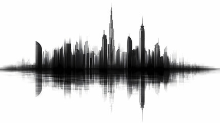 Naklejka premium silhouette dubais skyline