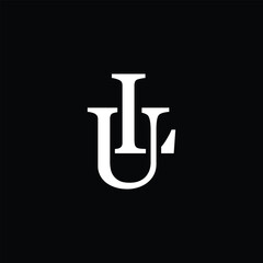 LU letter logo concept isolated on white background. UL Logo