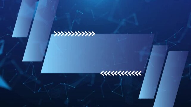 animated product or company name, on a blue background