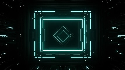 Obraz premium Futuristic Neon Tunnel Abstract Digital Corridor Design