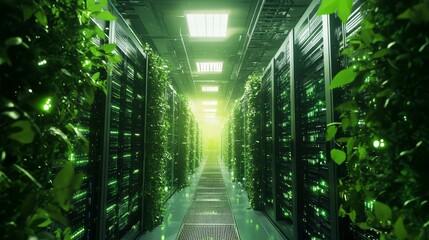 Green Data Center Servers with Growing Plants and Sustainable Technology