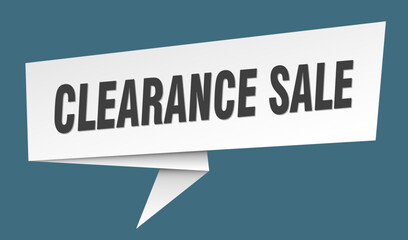 CLEARANCE SALE speech bubble, label, banner