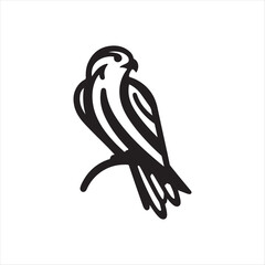 Obraz premium falcon bird silhouette vector logo design