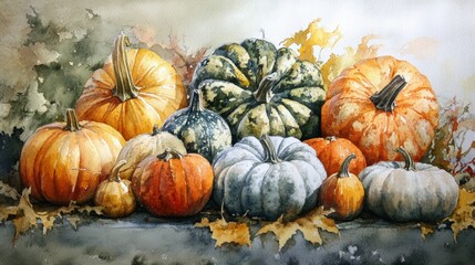 Pumpkin in Fall for holiday seasonal decoration.