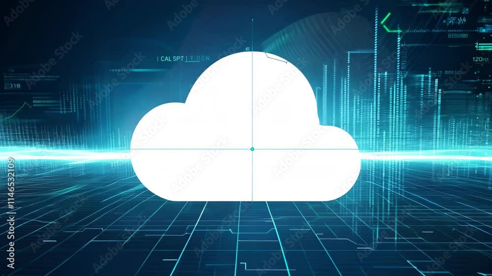 Aufkleber Exploring cloud computing: Understanding its impact on modern technology and daily life