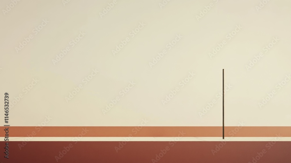 Poster minimalist abstract design featuring horizontal stripes and a vertical line.