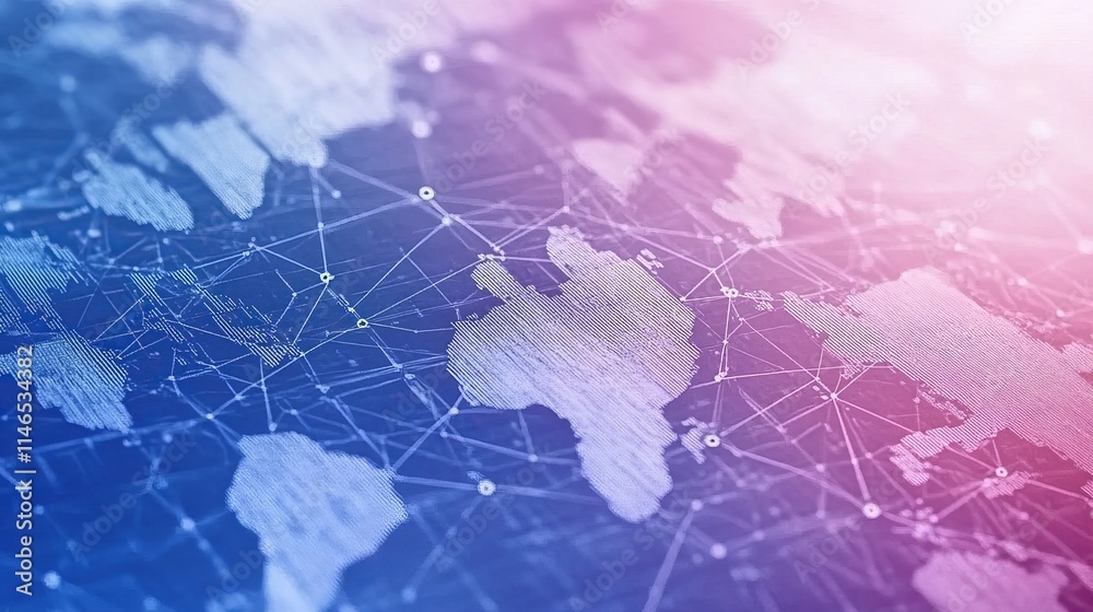 Poster Global Network Connectivity A World Map Visualization