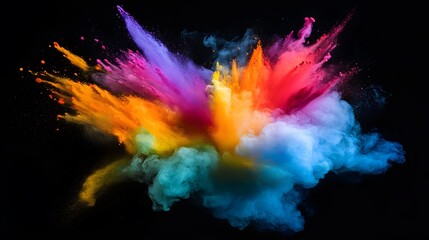 Vibrant color explosion abstract art digital creation dark background dynamic viewpoint creativity unleashed