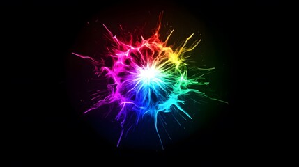 Fototapeta premium Dynamic color explosion abstract background digital artwork creative display close-up view vibrant concept