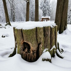 snow covered tree