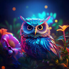 Naklejka premium owl in the night