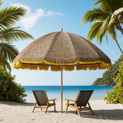 lounge chairs on the beach