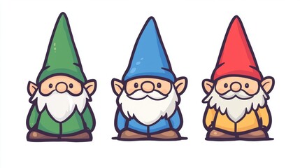 Collection of cute gnome character.