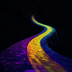 Kaleidoscopic Streets: Vibrant Synthwave Pathways