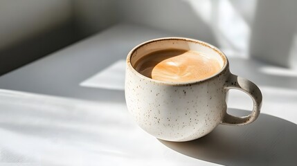 Relaxing coffee moment cozy kitchen beverage photography natural light close-up serenity