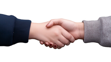 Hands Engaged in a Firm Handshake on Transparent Background
