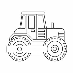 Naklejka premium Road Roller Outline Vector Design