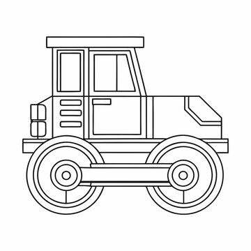 recommend clip art: Road Roller Outline Vector Design