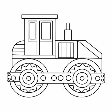 recommend clip art: Road Roller Outline Vector Design