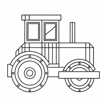 recommend clip art: Road Roller Outline Vector Design