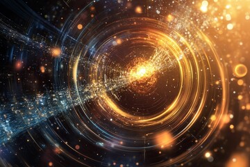 Obraz premium Abstract swirling lights, cosmic energy, glowing circles.