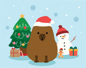 capybara christmas holiday
