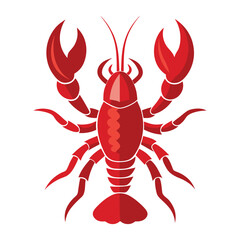 lobster vector silhouette on white background