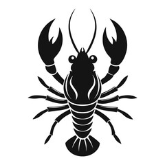 lobster vector silhouette on white background