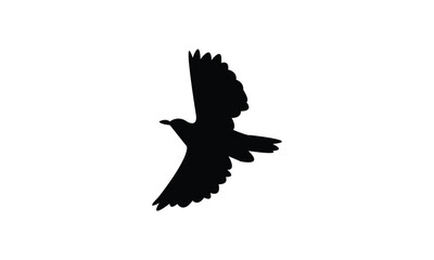 Flying Longclaw Bird Silhouette Design  And Vector Illustration. 