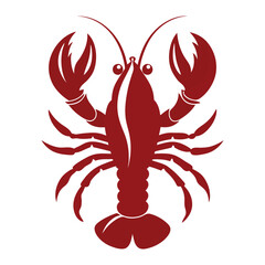 lobster vector silhouette on white background