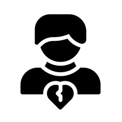 Heartache glyph icon