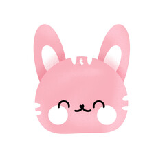 Daifuku Mochi Pink Bunny Illustration 