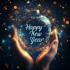 Happy New Year. New year celebration on set background