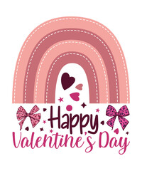 Valentine's Day Graphics Design with Happy Valentine's Day Text and Vector